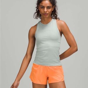 Lululemon Swiftly High Neck Tank 2.0 Race Length in Silver Blue, size 4, EUC
